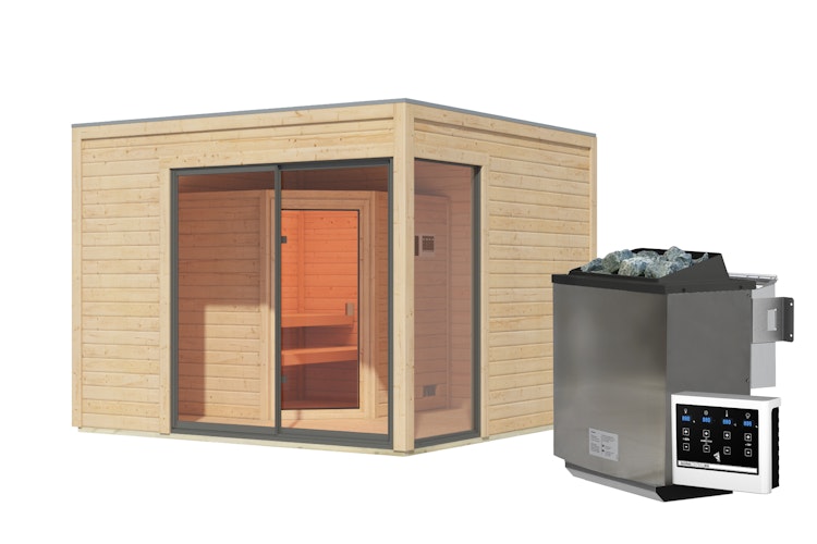 Karibu Design Saunahaus Terning 1 mit Vorraum - 38 mm