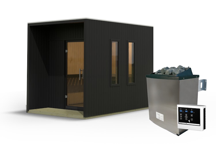 Karibu Design Saunahaus Laguna Blackline - 73 mm