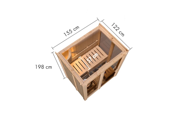 Karibu Sauna Indira 1 - 68 mm Systemsauna - 230 Volt Plug & Play Aktionsangebot Bild