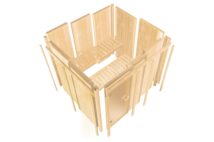 Karibu Sauna Indira 1 - 68 mm Systemsauna - 230 Volt Plug & Play Aktionsangebot Bild