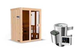 Karibu Sauna Indira 1 - 68 mm Systemsauna - 230 Volt Plug & Play Aktionsangebot