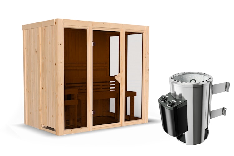 Karibu Sauna Irava 3 - 68 mm Systemsauna - 230 Volt Plug & Play