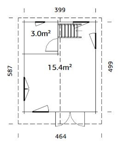 Palmako Ferienhaus Kendra 18,4 m² - 70 mm