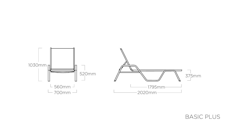 Kettler Stapelliege BASIC PLUS, Aluminium Silber / Outdoorgewebe Anthrazit