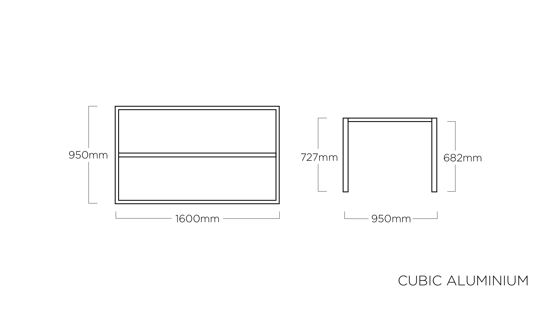 Kettler Tischgestell CUBIC, Aluminium