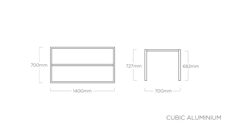 Kettler Tischgestell CUBIC, Aluminium