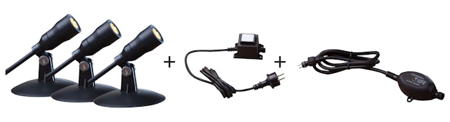 Heissner SMART LIGHT Starter-Set "Spot" 3 Spots + Dämmerungssensor + Transformator (L410-00) Vorschaubild Galerie