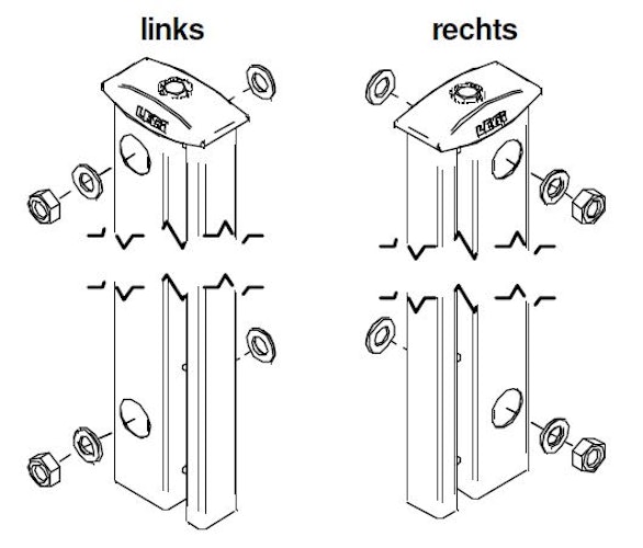 LEGI-Vario Zaunanschlusspfosten links + rechts M16 fit R+K