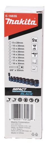 Makita Steckschlüssel-Set Impact Black 9-tlg. E-16639 Bild