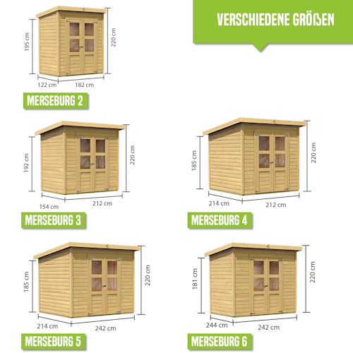 Karibu Eco Gartenhaus Merseburg 2/3/4/5/6 - 14 mm Bild