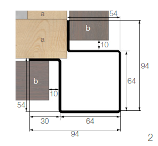 OSMO Fassade Eckprofil 2  - 94 x 94 x 3000 mm