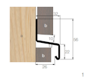 Vorschaubild OSMO Fassade Übergangsprofil 1  - 32 x 56 x 3000 mm