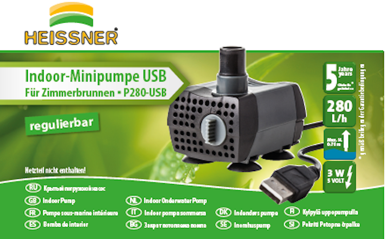 Indoor-Pumpe mit USB Anschluss (P280-USB) Bild