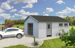 Palmako Nordic+ Gartenhaus/Garage Andre ohne Sektionaltor - 28,5 m² - 160 mm