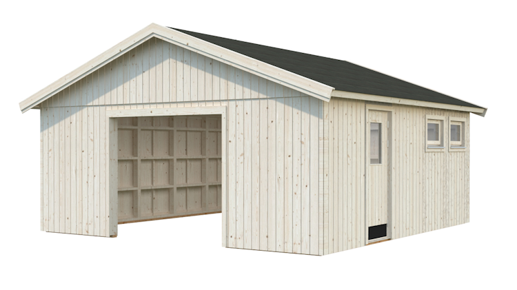 Palmako Nordic+ Gartenhaus/Garage Andre ohne Sektionaltor - 28,5 m² - 160 mm