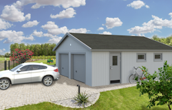 Palmako Nordic+ Gartenhaus/Garage Andre mit Sektionaltor - 44,7 m² - 160 mm