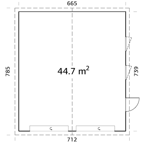 Palmako Nordic+ Gartenhaus/Garage Andre mit 2 Sektionaltoren - 44,7 m² - 160 mm