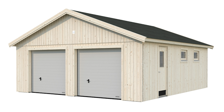 Palmako Nordic+ Gartenhaus/Garage Andre mit 2 Sektionaltoren - 44,7 m² - 160 mm