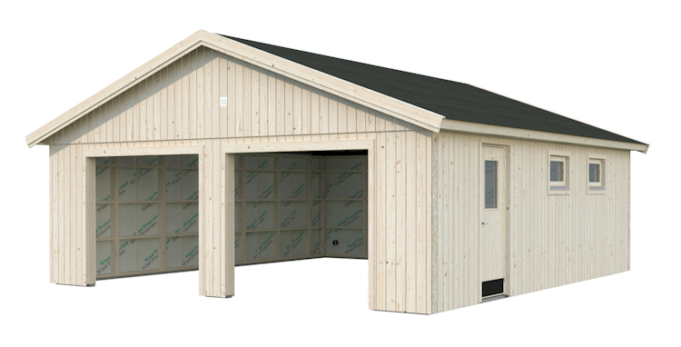 Palmako Nordic+ Gartenhaus/Garage Andre ohne Sektionaltor - 44,7 m² - 160 mm