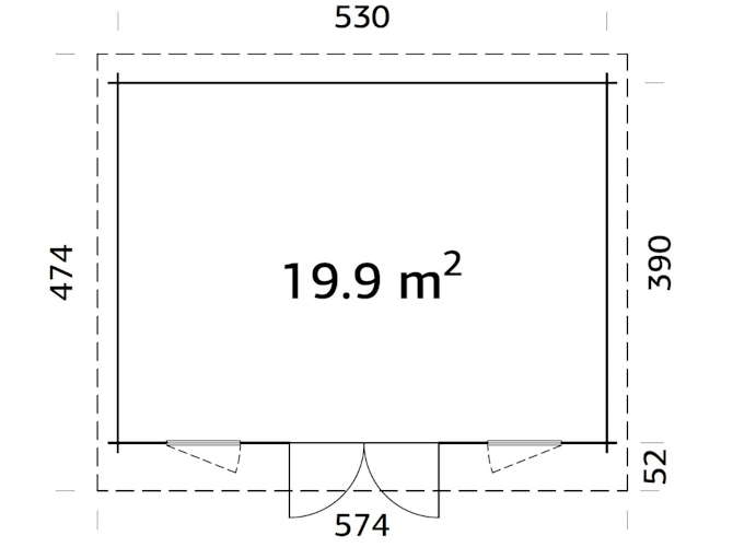 Palmako Gartenhaus Bret 19,9 m² - 44 mm