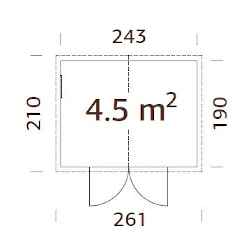 Palmako Gerätehaus Dan 4,5 m² - 16 mm