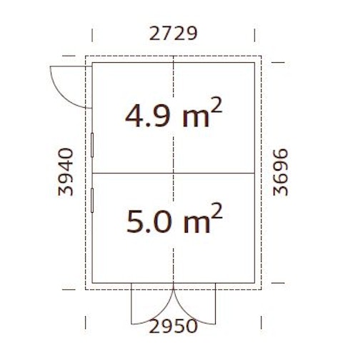 Palmako Gerätehaus Dan 9,9 m² - 16 mm