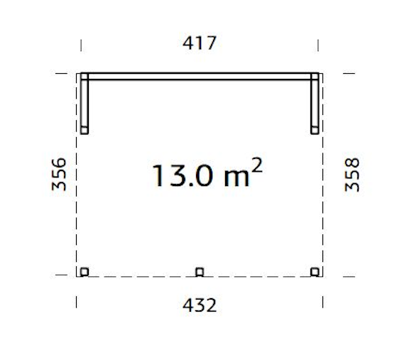 Palmako Pavillon Nova 13,0 m² Kit