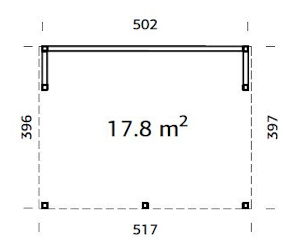 Palmako Pavillon Nova 17,8 m² Kit