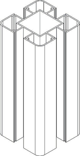 OSMO Pfosten Alu Typ E Anthrazit 90 x 90 x 2000 mm