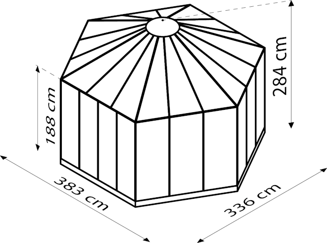 Vitavia Gewächshaus/Vogelvoliere Circus 9000 inkl. 3 Seitenfenstern - 9,0 m²