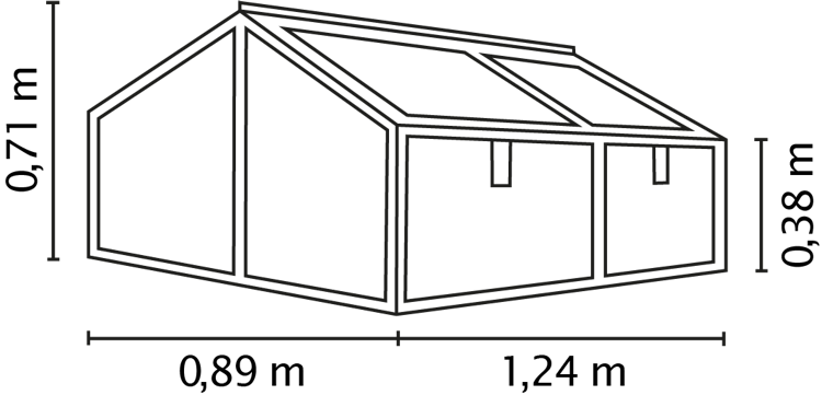 Vitavia Frühbeet Zola mit 4 Dachfenstern  B 124 x T 89 x H 71 cm Bild