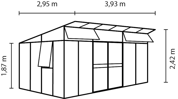 Vitavia Gewächshaus Aura 11500 inkl. 5 Fenstern - 11,5 m² Bild