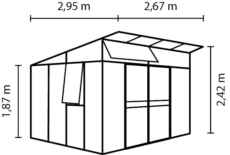 Vitavia Gewächshaus Aura 7800 inkl. 4 Fenstern - 7,8 m² Bild