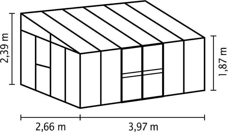 Vitavia Gewächshaus Helena 10200 inkl. 2 Seitenfenstern - 10,2 m² Bild