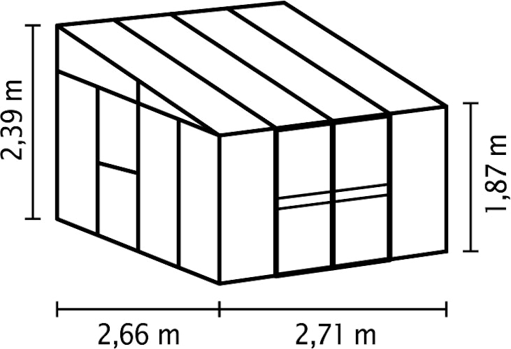 Vitavia Gewächshaus Helena 7000 inkl. 2 Seitenfenstern - 6,9 m² Bild