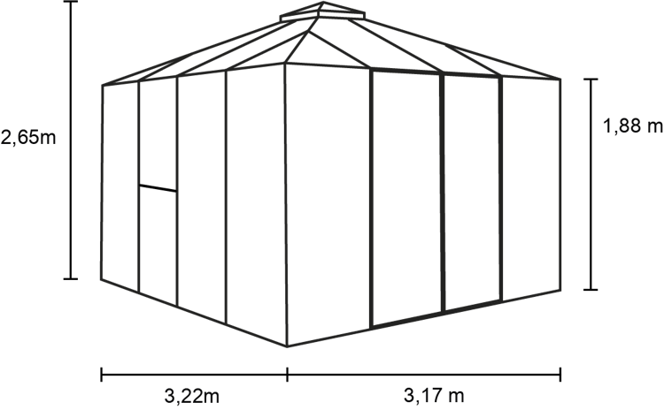 Vitavia Gewächshaus Minos inkl. 3 Seitenfenster - 10,2 m²