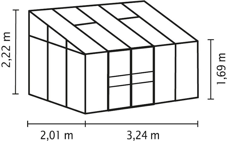 Vitavia Gewächshaus Osiris/Ida 6500 inkl. 2 Dachfenstern - 6,5 m² Bild