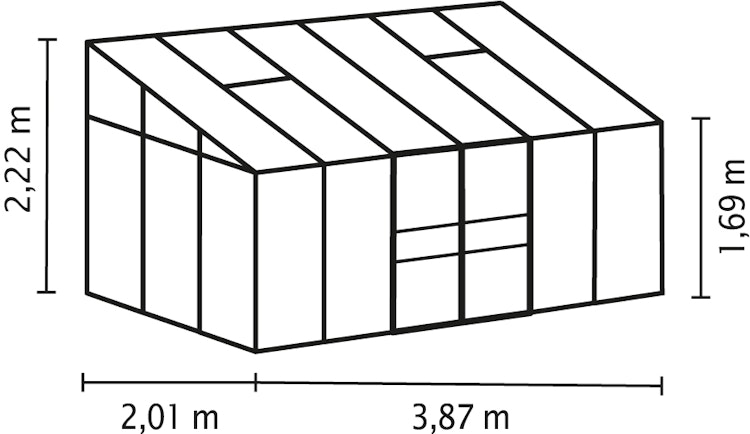 Vitavia Gewächshaus Osiris/Ida 7800 inkl. 2 Dachfenster - 7,8 m² Bild