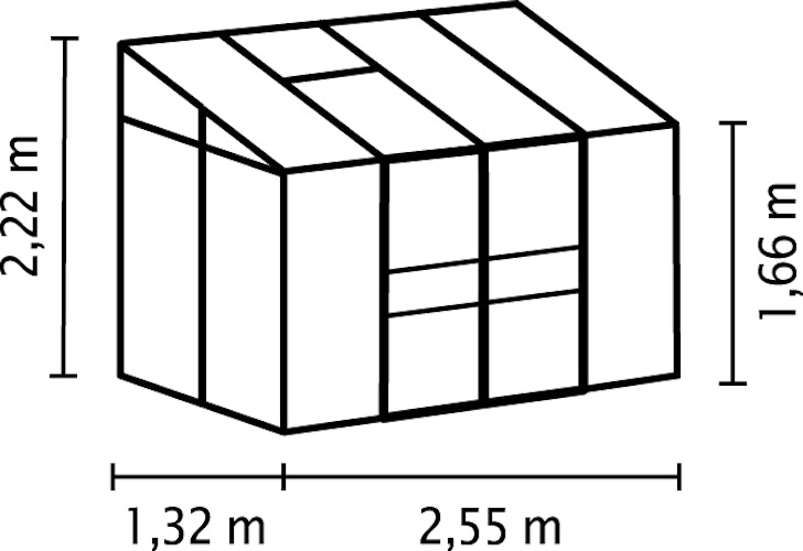 Vitavia Gewächshaus Styx/Ida 3300 inkl. 1 Dachfenster - 3,3 m²