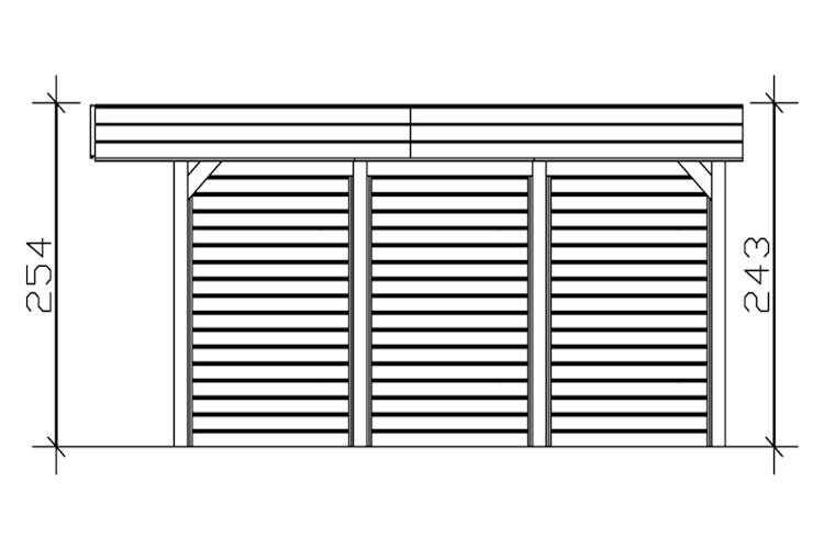 Skan Holz Carport Friesland 557x555 cm inkl. Rück- und Seitenwände Sparset 3 Bild