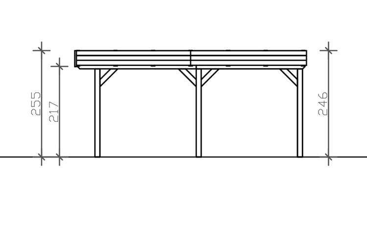 Skan Holz Grunewald - Flachdach Carport aus Leimholz Breite 622 cm Bild