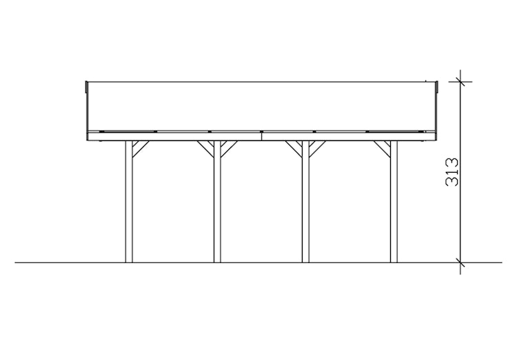 Skan Holz Wallgau - Satteldach Einzelcarport Breite 380 cm Bild