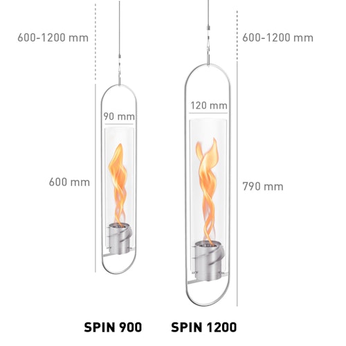 höfats SPIN 1200 Hängefeuer silber