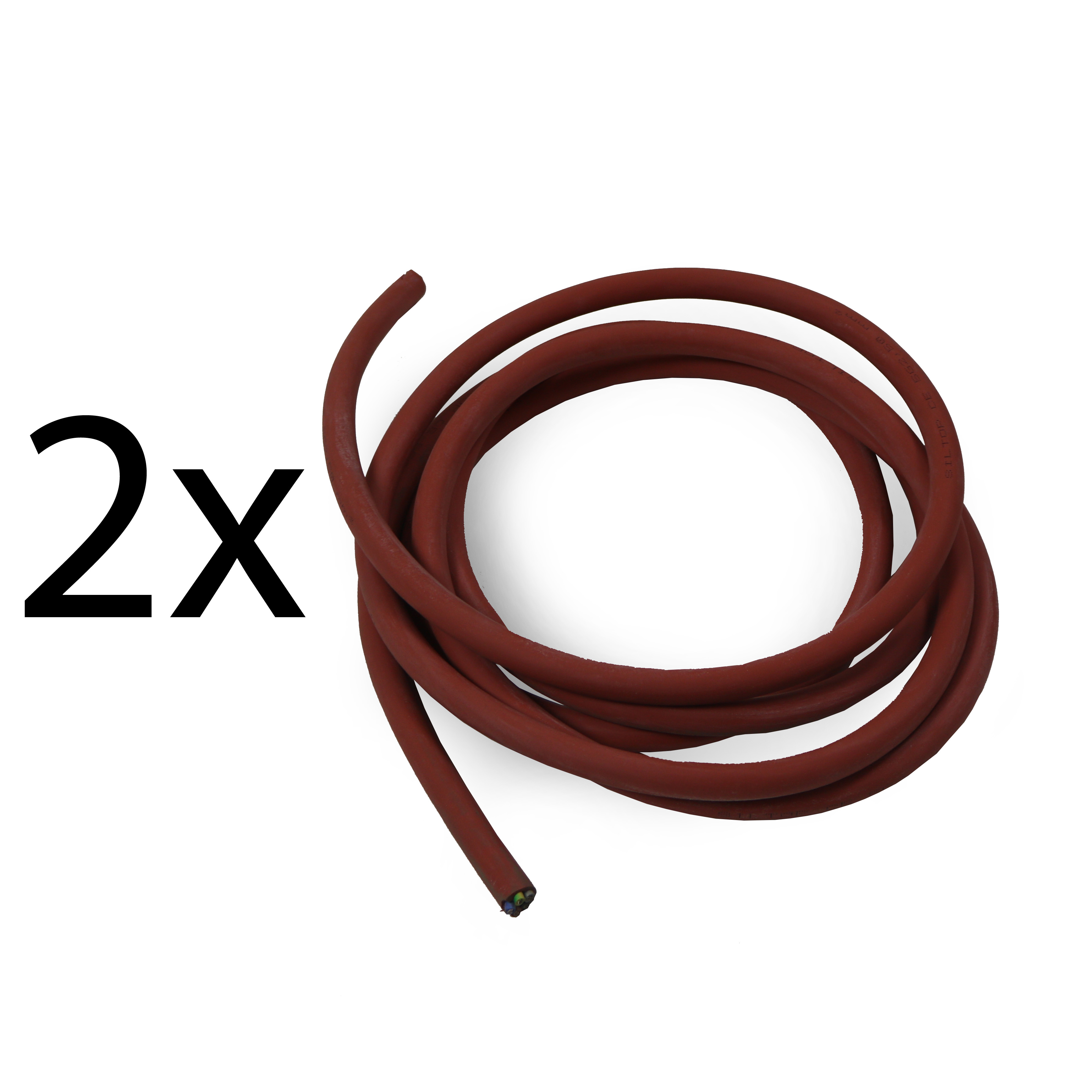 Silikonkabelset für den Anschluss von Karibu 4,5 + 9 kW Öfen (finnisch) mit externer Steuerung (2x 3 Meter)