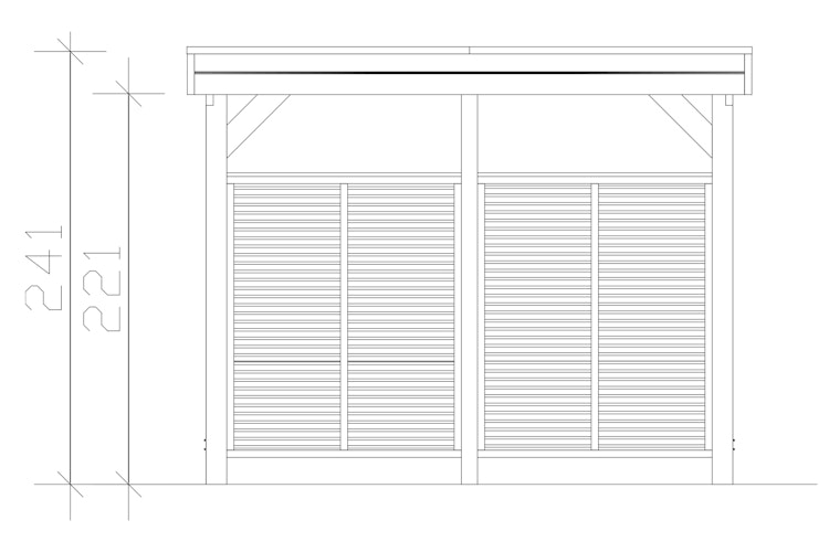 Skan Holz Carport Friesland Hybrid Set 11 314x555 cm inkl. Rück- und Seitenwände aus Aluminium Bild