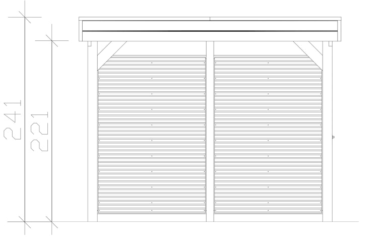 Skan Holz Carport Friesland Hybrid Set 12 314x708 cm inkl. Abstellraum Bild