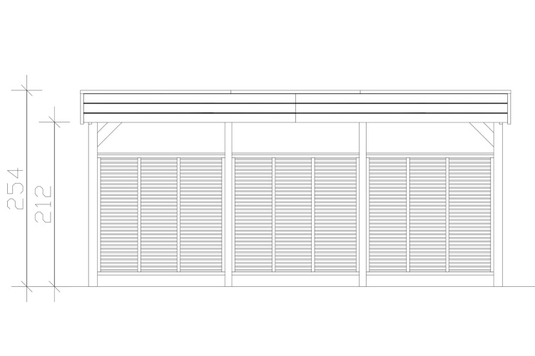 Skan Holz Carport Friesland Hybrid Set 13 557x555 cm inkl. Rück- und Seitenwände aus Aluminium Bild