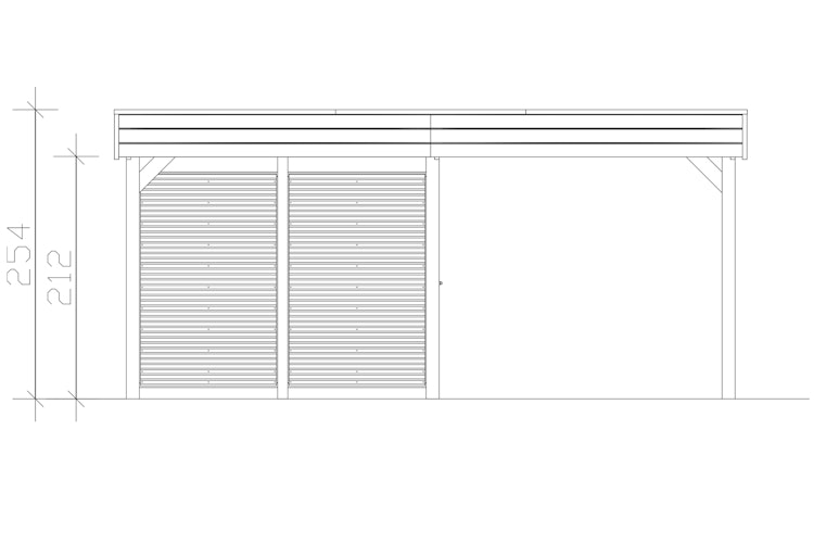 Skan Holz Carport Friesland Hybrid Set 14 557x708 cm inkl. Abstellraum Bild