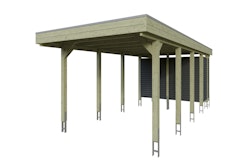 Skan Holz Carport Friesland Hybrid Set 12 314x708 cm inkl. Abstellraum