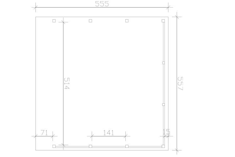 Skan Holz Carport Friesland Hybrid Set 13 557x555 cm inkl. Rück- und Seitenwände aus Aluminium Bild